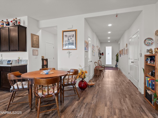 2217 Millville Dr, Spanish Springs, NV 89441 - dining space featuring dark wood-style floors and recessed lighting