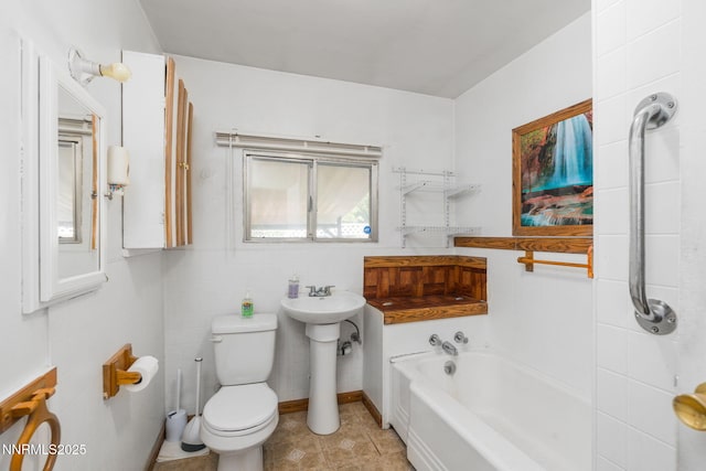 5385 Carol Dr, Sun Valley, NV 89433 - full bathroom with a bath, tile walls, and tile patterned floors