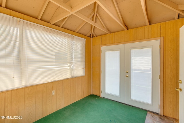 5385 Carol Dr, Sun Valley, NV 89433 - unfurnished sunroom with french doors and vaulted ceiling