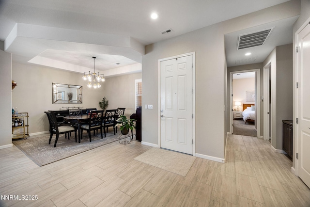 2021 Neviekay Ln, Reno, NV 89521 - foyer featuring light wood-style flooring, a chandelier, and recessed lighting