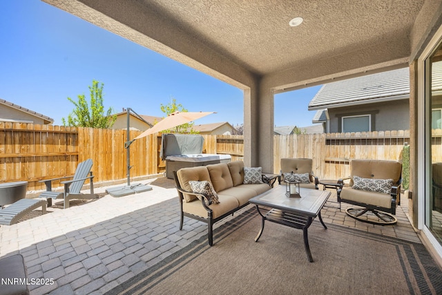 2021 Neviekay Ln, Reno, NV 89521 - fenced backyard with a patio area and an outdoor hangout area