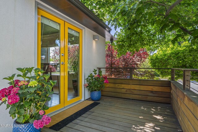 1296 Nixon Ave, Reno, NV 89509 - wooden deck with french doors