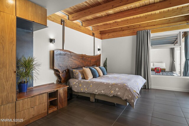1296 Nixon Ave, Reno, NV 89509 - bedroom featuring a wooden ceiling with exposed beams