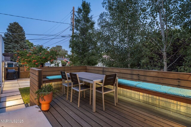 1296 Nixon Ave, Reno, NV 89509 - wooden deck featuring outdoor dining area