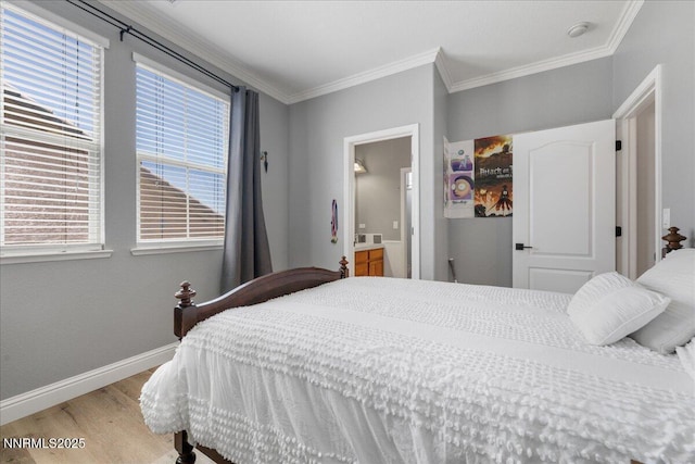7470 Windswept Loop, Sparks, NV 89436 - bedroom featuring light wood finished floors, crown molding, and ensuite bath