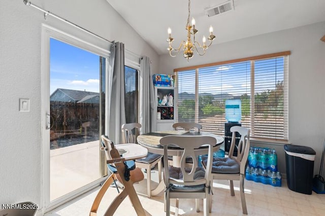 900 Ponderosa Ct, Dayton, NV 89403 - dining space with a chandelier and tile patterned floors