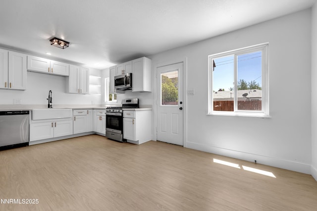 1125 Vance Way, Sparks, NV 89431 - kitchen with appliances with stainless steel finishes, light wood-type flooring, white cabinets, and light countertops