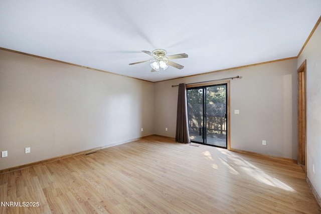 2260 Empire Rd, Reno, NV 89521 - unfurnished room with ceiling fan, light wood finished floors, and crown molding