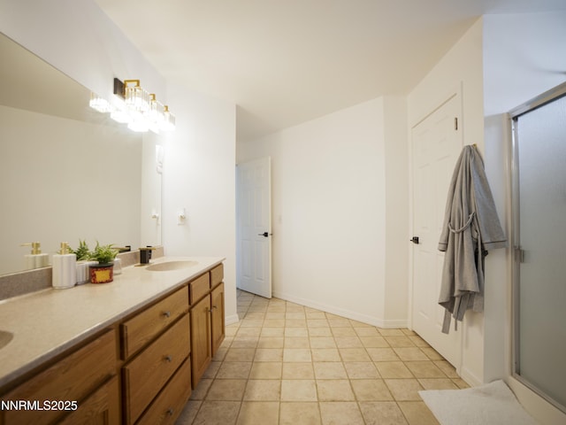 5875 Brooke Dr, Winnemucca, NV 89445 - bathroom featuring double vanity and a shower with shower door