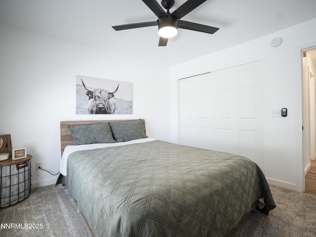 5875 Brooke Dr, Winnemucca, NV 89445 - carpeted bedroom featuring a closet and ceiling fan