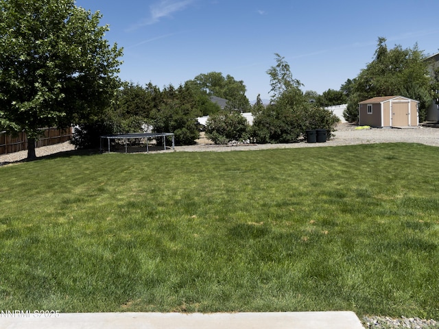5875 Brooke Dr, Winnemucca, NV 89445 - view of yard with a trampoline and a storage unit
