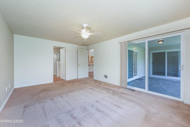 1421 Chiltern Ct, Gardnerville, NV 89410 - unfurnished bedroom featuring carpet, ensuite bath, access to exterior, and a ceiling fan