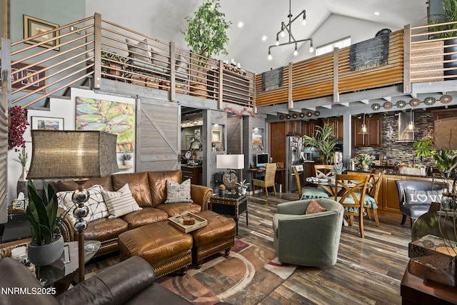 5 Connie Way, Reno, NV 89521 - living area featuring high vaulted ceiling and wood finished floors