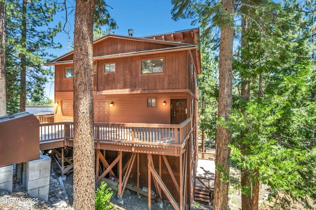 638 N Martin Dr, Zephyr Cove, NV 89448 - rear view of property with a deck and stairway