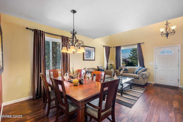 5455 Montego Ct, Reno, NV 89523 - dining room with a chandelier and dark wood-style flooring