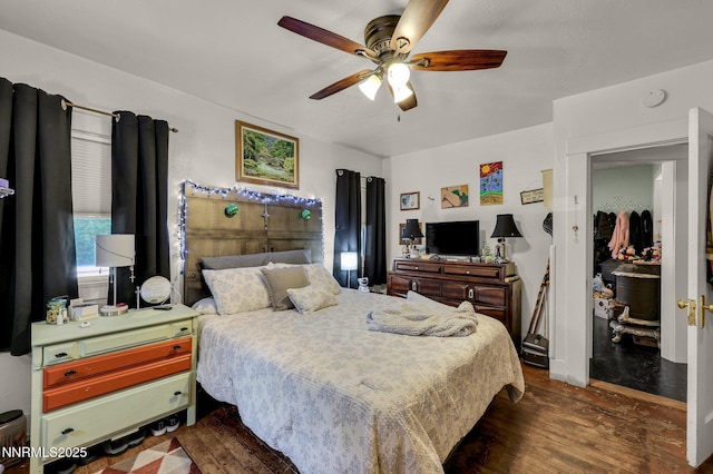 1236 Victorian Plaza Cir, Sparks, NV 89431 - bedroom with dark wood-type flooring and a ceiling fan
