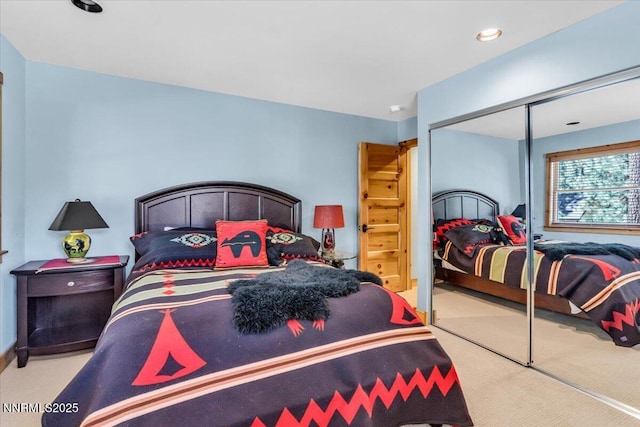 458 Center St, Zephyr Cove, NV 89448 - carpeted bedroom featuring a closet and recessed lighting