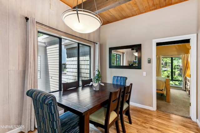 136 Juanita Dr Unit 47, Incline Village, NV 89451 - dining space featuring light wood-style floors and wood ceiling