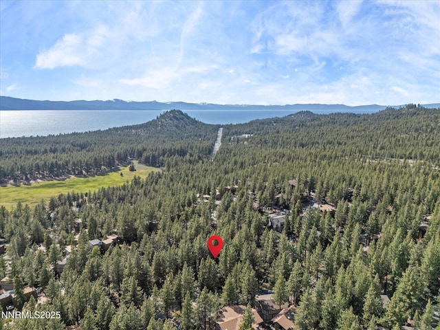 178 Tahoma Cir Unit B, Zephyr Cove, NV 89448 - aerial view of a heavily wooded area and a water and mountain view