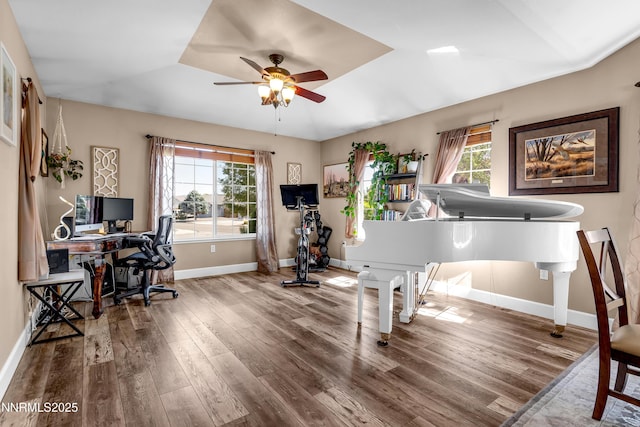 1450 Talon Ct, Spanish Springs, NV 89441 - office with healthy amount of natural light, wood finished floors, and a ceiling fan