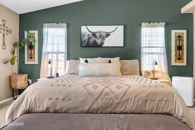 1450 Talon Ct, Spanish Springs, NV 89441 - carpeted bedroom with lofted ceiling and baseboards
