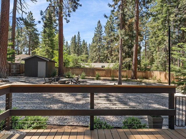 189 Ray Way, Zephyr Cove, NV 89448 - wooden deck with a fenced backyard and a storage unit