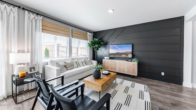 1784 Biotite Way Lot # 157, Sparks, NV 89436 - living area with wood finished floors, recessed lighting, and an accent wall