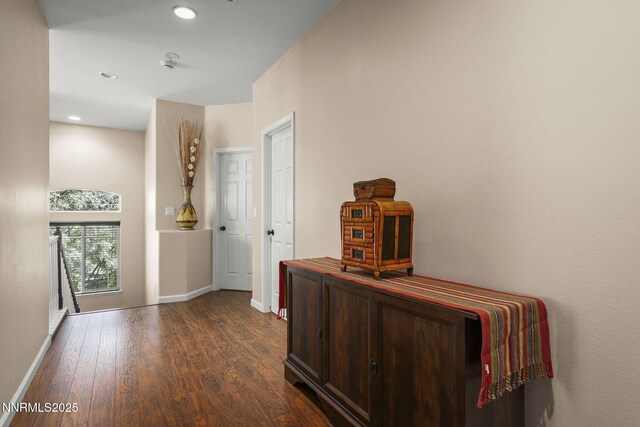 3744 Ranch Crest Dr, Reno, NV 89509 - hallway with dark wood-type flooring and recessed lighting