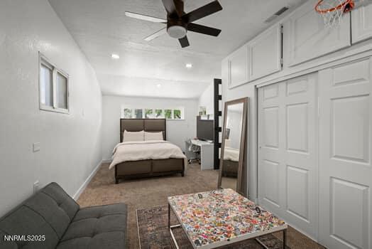 1203 Stanford Way, Sparks, NV 89431 - bedroom featuring carpet floors, ceiling fan, and a closet