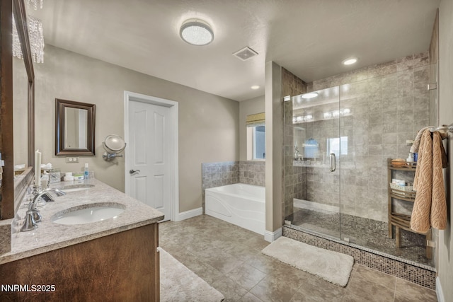 150 Brandon Ranch Ct, Reno, NV 89510 - bathroom featuring a bath, a shower stall, and double vanity