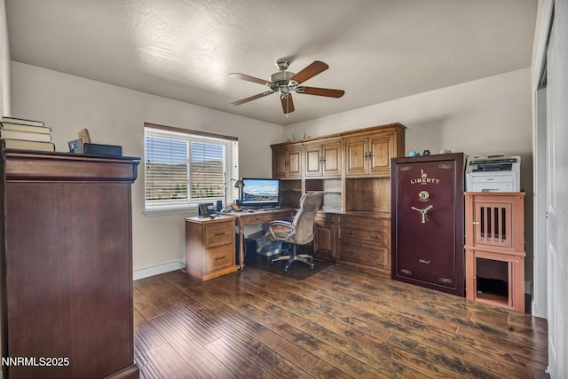 150 Brandon Ranch Ct, Reno, NV 89510 - home office featuring a ceiling fan and dark wood-style flooring