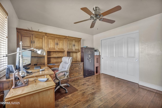 150 Brandon Ranch Ct, Reno, NV 89510 - home office with dark wood finished floors and ceiling fan