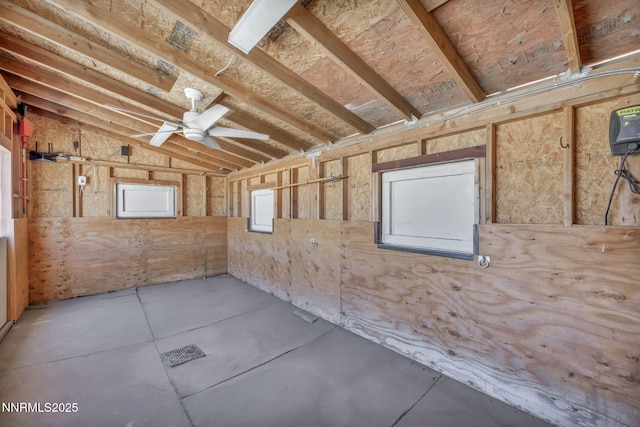 150 Brandon Ranch Ct, Reno, NV 89510 - misc room featuring concrete floors, lofted ceiling, and ceiling fan