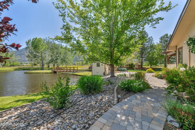 1008 Georgia Ln, Gardnerville, NV 89460 - view of yard with a water and mountain view and a shed