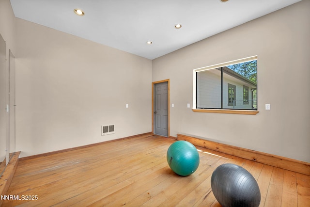 1008 Georgia Ln, Gardnerville, NV 89460 - exercise room with light wood finished floors and recessed lighting