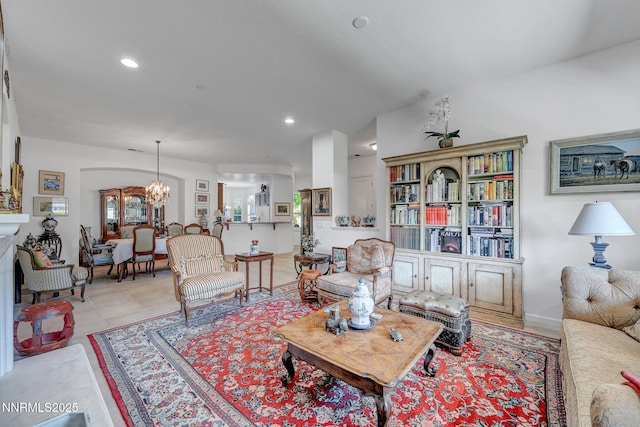 9900 Wilbur May Pkwy Unit 2001, Reno, NV 89521 - living room featuring a chandelier and recessed lighting