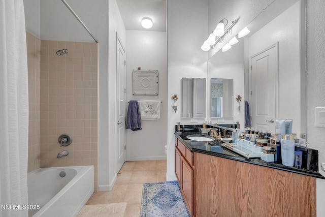 9900 Wilbur May Pkwy Unit 2001, Reno, NV 89521 - bathroom featuring shower / bath combo, vanity, and tile patterned flooring