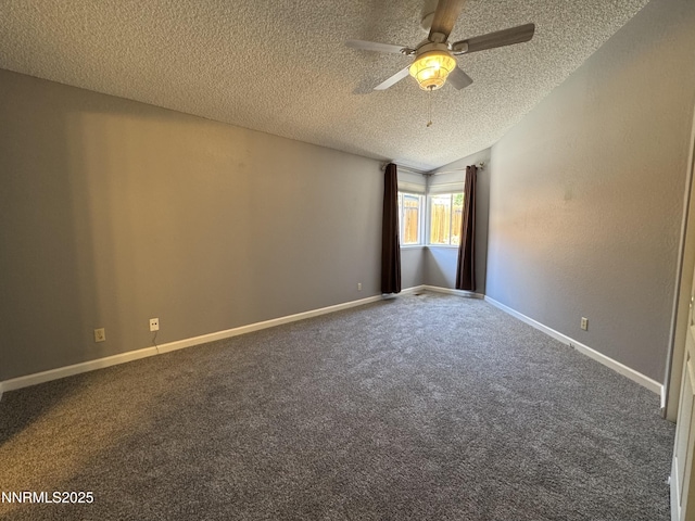 6559 Fall River Cir, Reno, NV 89523 - carpeted empty room featuring a textured ceiling, ceiling fan, and lofted ceiling