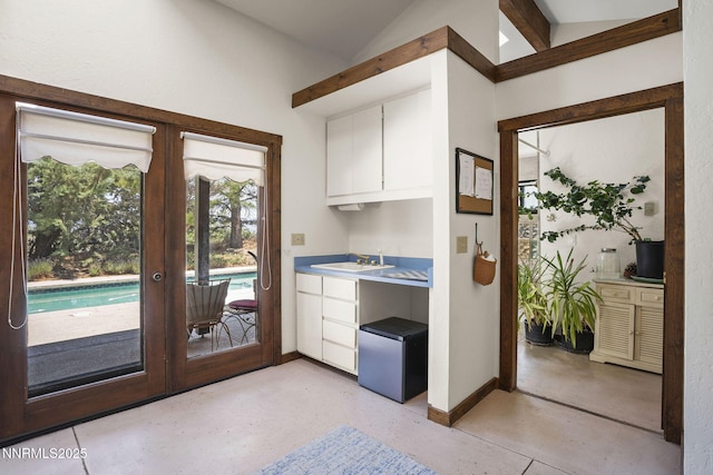 2548 Jacks Valley Rd, Genoa, NV 89411 - entryway with french doors and vaulted ceiling