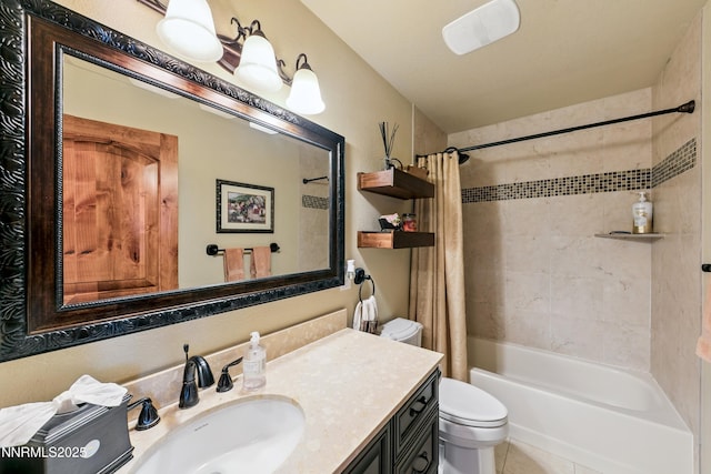 545 Mogul Mountain Dr, Reno, NV 89523 - full bathroom with vanity, shower / bathtub combination with curtain, and tile patterned flooring