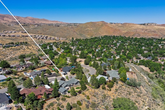 545 Mogul Mountain Dr, Reno, NV 89523 - aerial view of property's location featuring a mountainous background and property boundaries highlighted