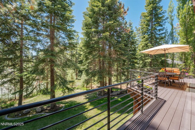 5 Kelly Cir, Glenbrook, NV 89413 - wooden terrace featuring outdoor dining space