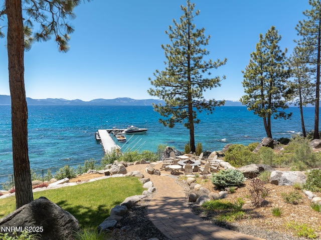 5 Kelly Cir, Glenbrook, NV 89413 - water view featuring mountains and a fire pit