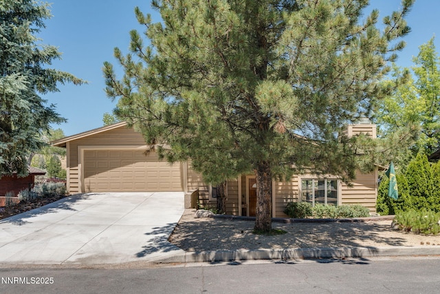3597 Skyline View Dr, Reno, NV 89509 - view of property hidden behind natural elements featuring driveway and a garage