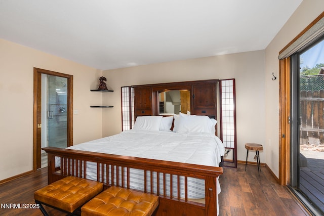 3597 Skyline View Dr, Reno, NV 89509 - bedroom featuring dark wood-type flooring and access to outside