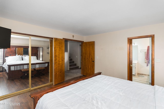 3597 Skyline View Dr, Reno, NV 89509 - bedroom featuring hardwood / wood-style flooring and ensuite bath