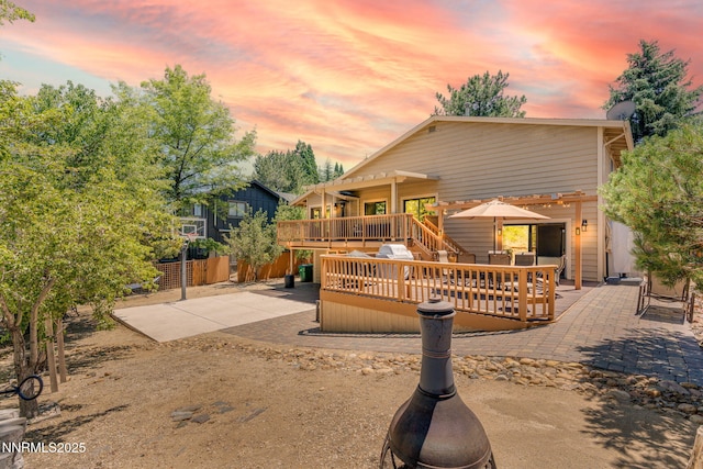 3597 Skyline View Dr, Reno, NV 89509 - rear view of property featuring a deck and a patio