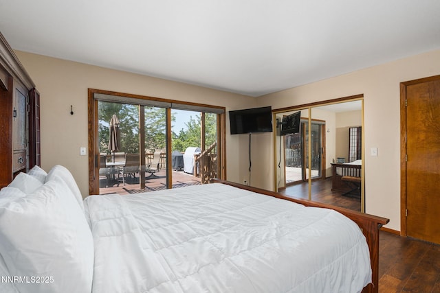 3597 Skyline View Dr, Reno, NV 89509 - bedroom featuring access to outside, wood finished floors, and a closet