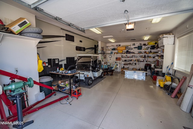 15045 Heathcliff Dr, Reno, NV 89511 - garage featuring a garage door opener and a workshop area