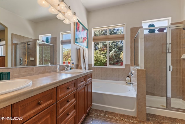 1719 Colavita Way, Reno, NV 89521 - full bath with a bath, a shower stall, double vanity, and tile patterned flooring